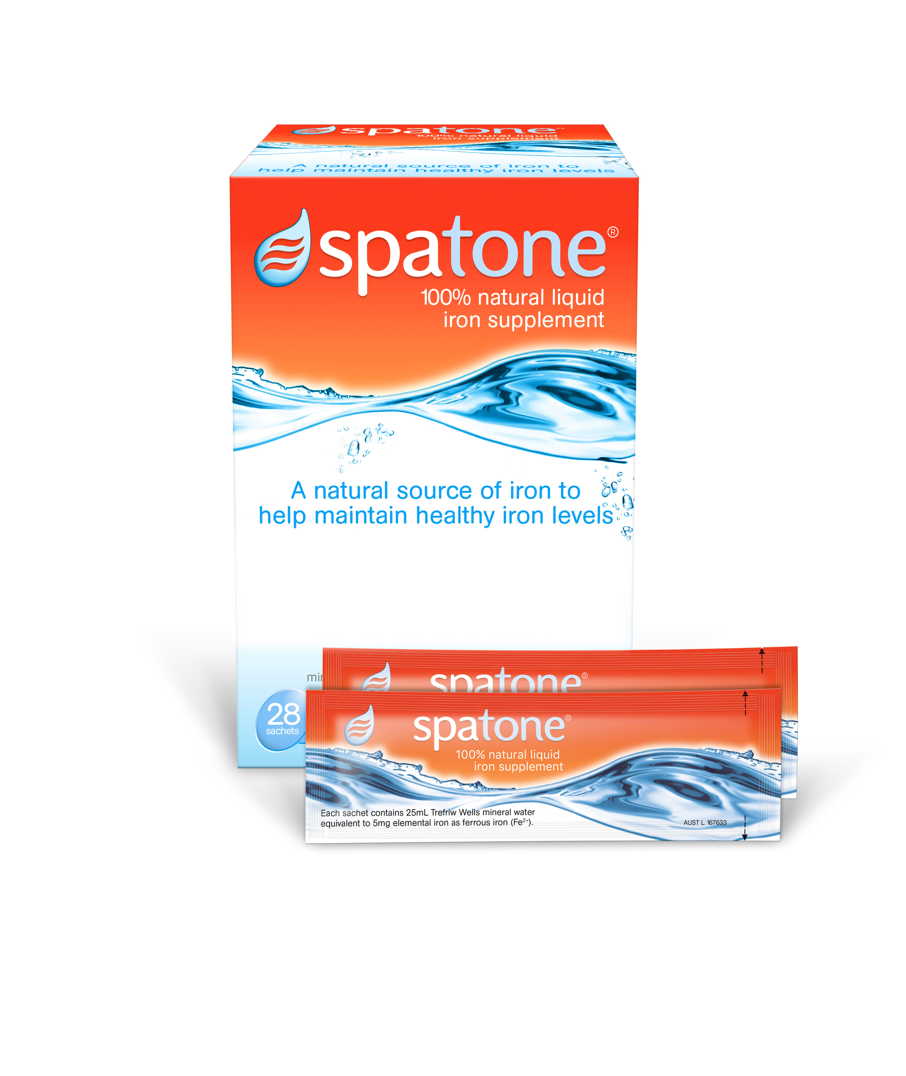 Spatone Natural Liquid Iron 28 sachet pack with FREE Eco String Bag